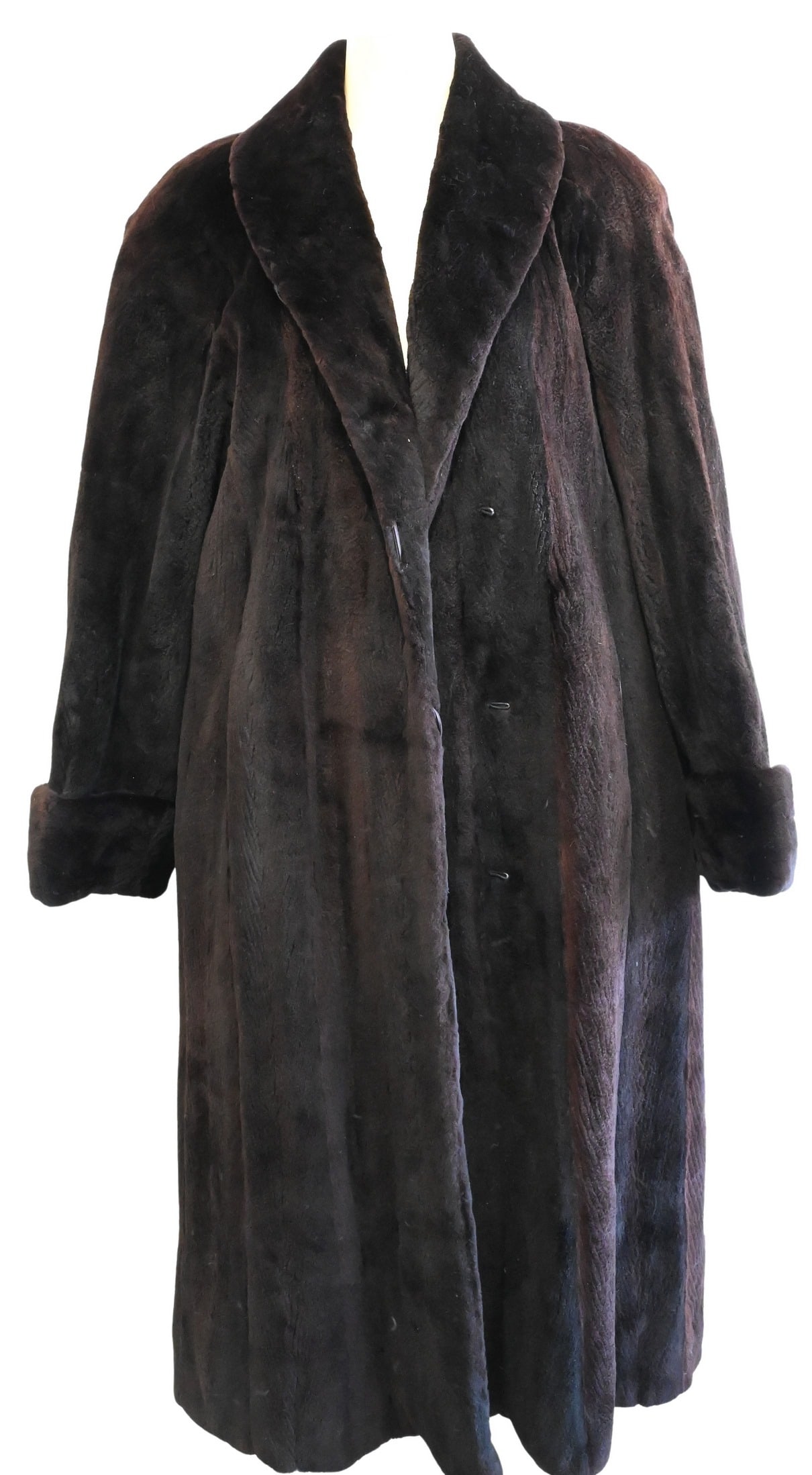 Herringbone Sheared Mink Fur Coat (1 of 3)