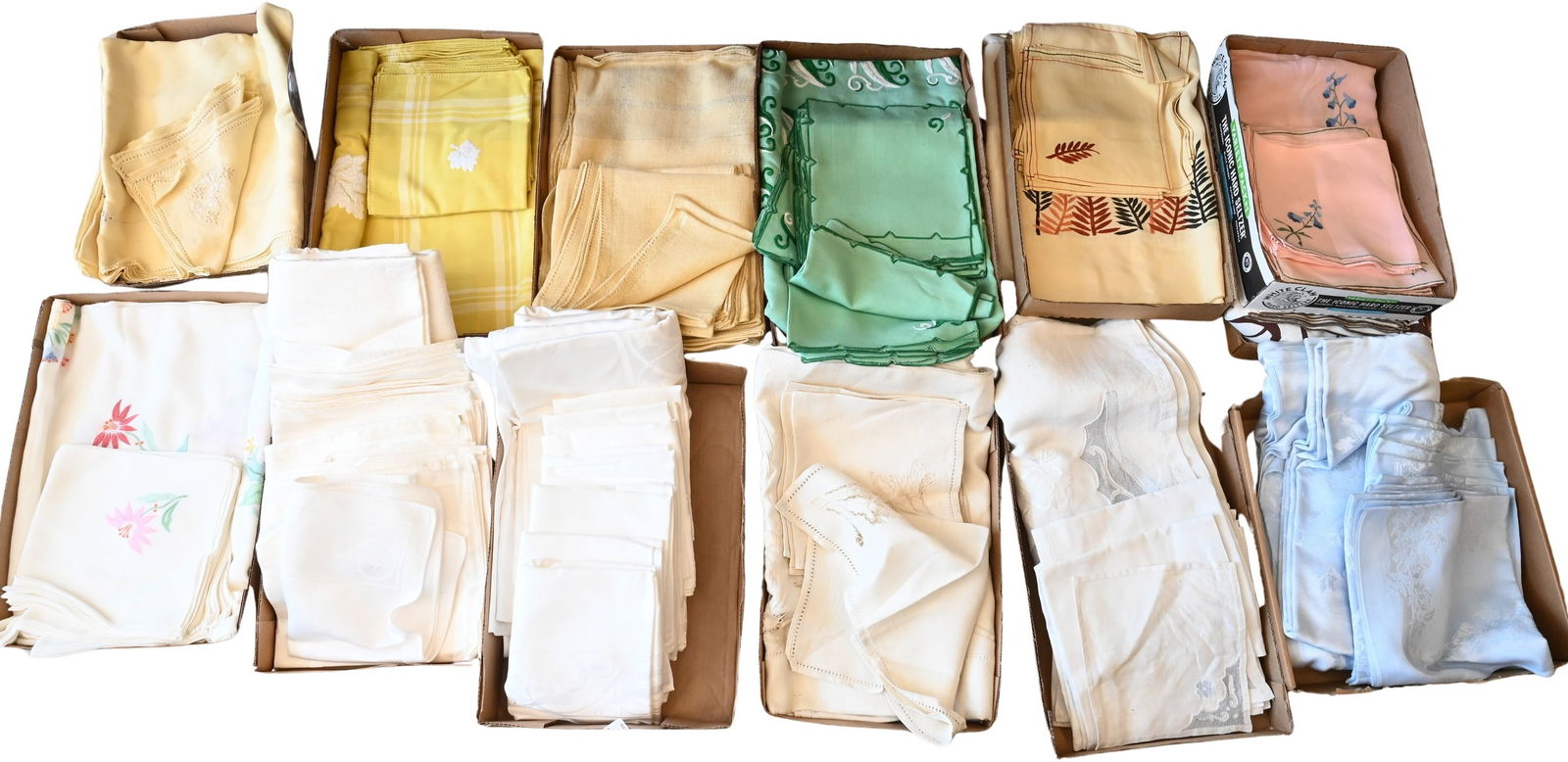 Large Group of Table Linens: Large Group of Table Linens to include embroidered linen, tablecloths, napkins, etcetera