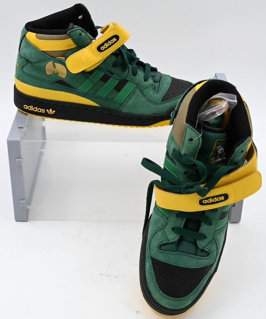Men's Adidas Sneakers Def Jam X Forum Mid '25th Anniversary in Green, Yellow, and Black: Men's Adidas Sneakers Def Jam X Forum Mid '25th Anniversary in Green, Yellow, and Black Barely worn with little to no scuffs, Retails for $500 Size 8.5