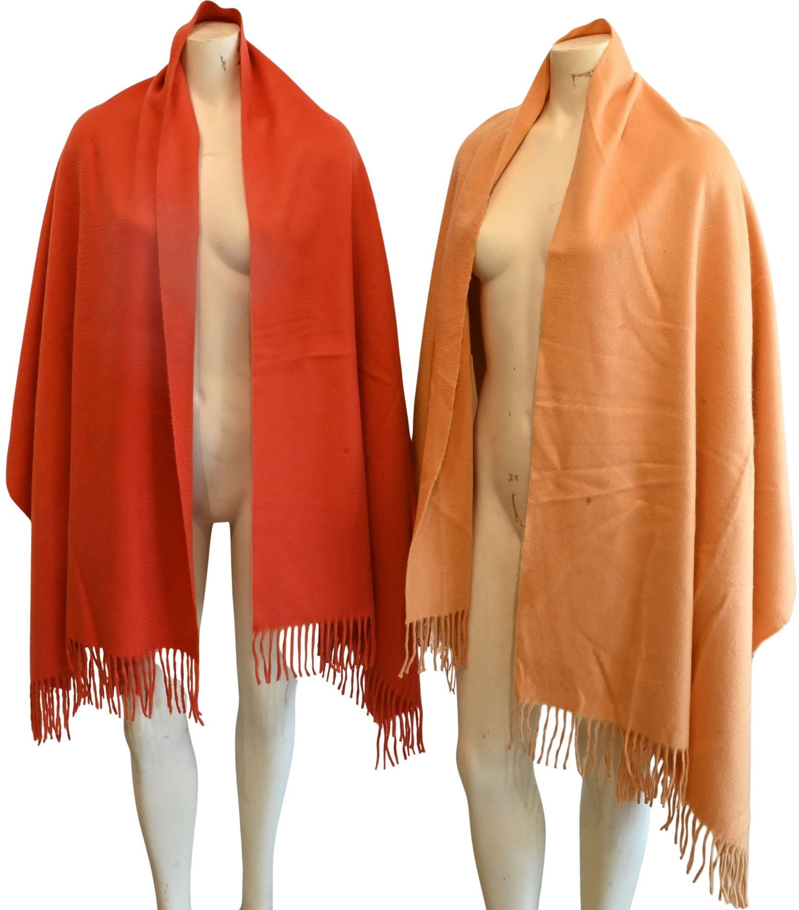 Group of Two Jacquet Cashmere Scarves in Yellow and Orange (1 of 5)