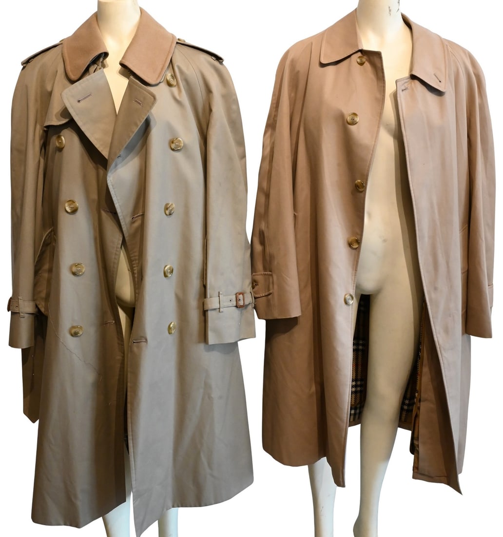 Two Men's Burberry 3/4 Length Trench Coats having Liners (1 of 6)