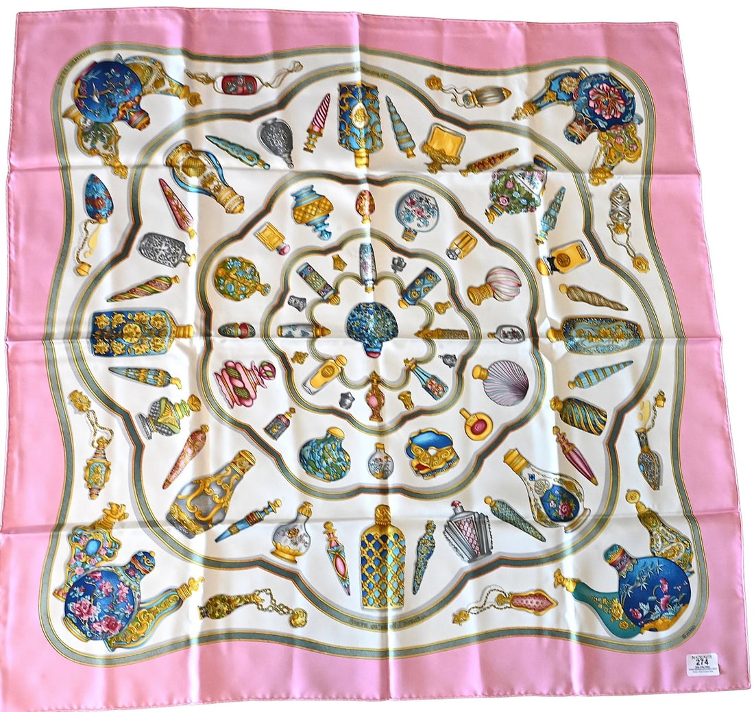 Hermes Paris "Qu'importe le Flacon" Silk Scarf (1 of 4)