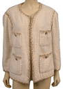 Women's Coco Chanel White Cotton Women's Blazer / Jacket