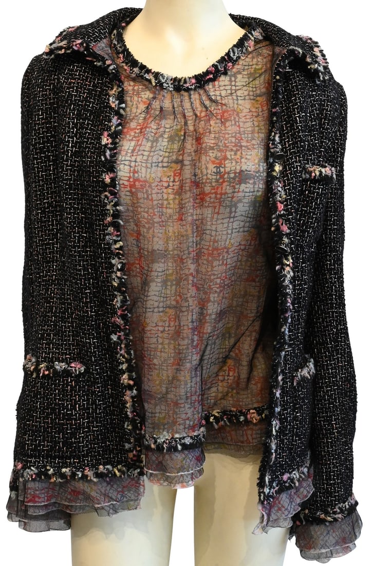 Women's Coco Chanel 2004 Tweed Blazer / Suit Jacket and Blouse (1 of 5)