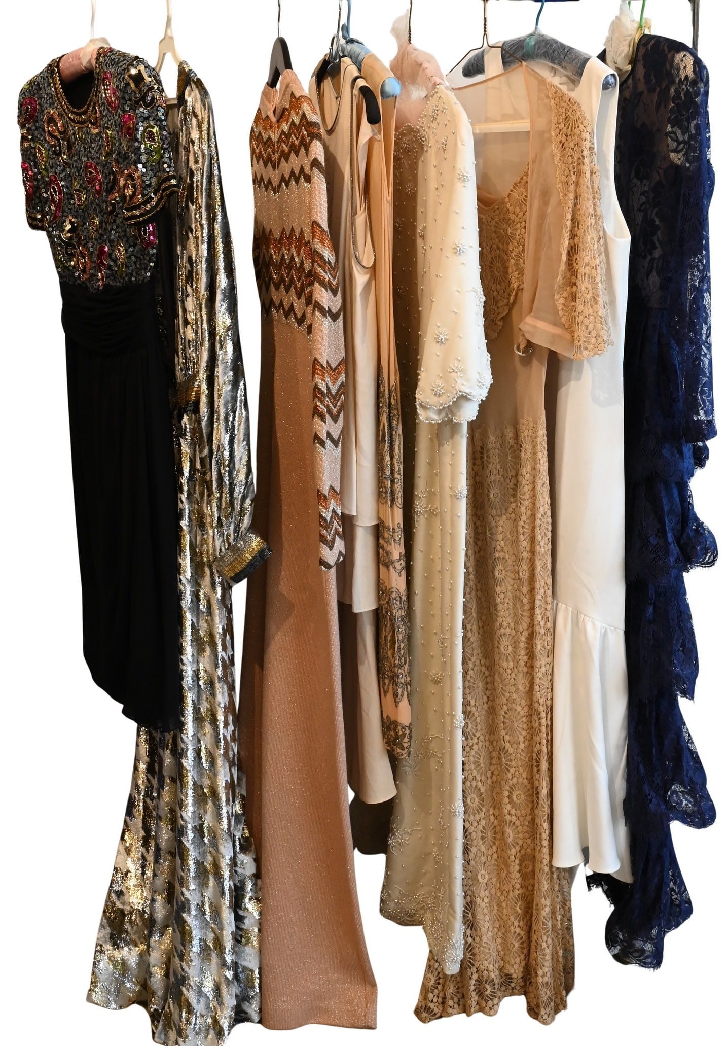 Group of Nine Women's Vintage Formal and Beaded Dresses (1 of 6)