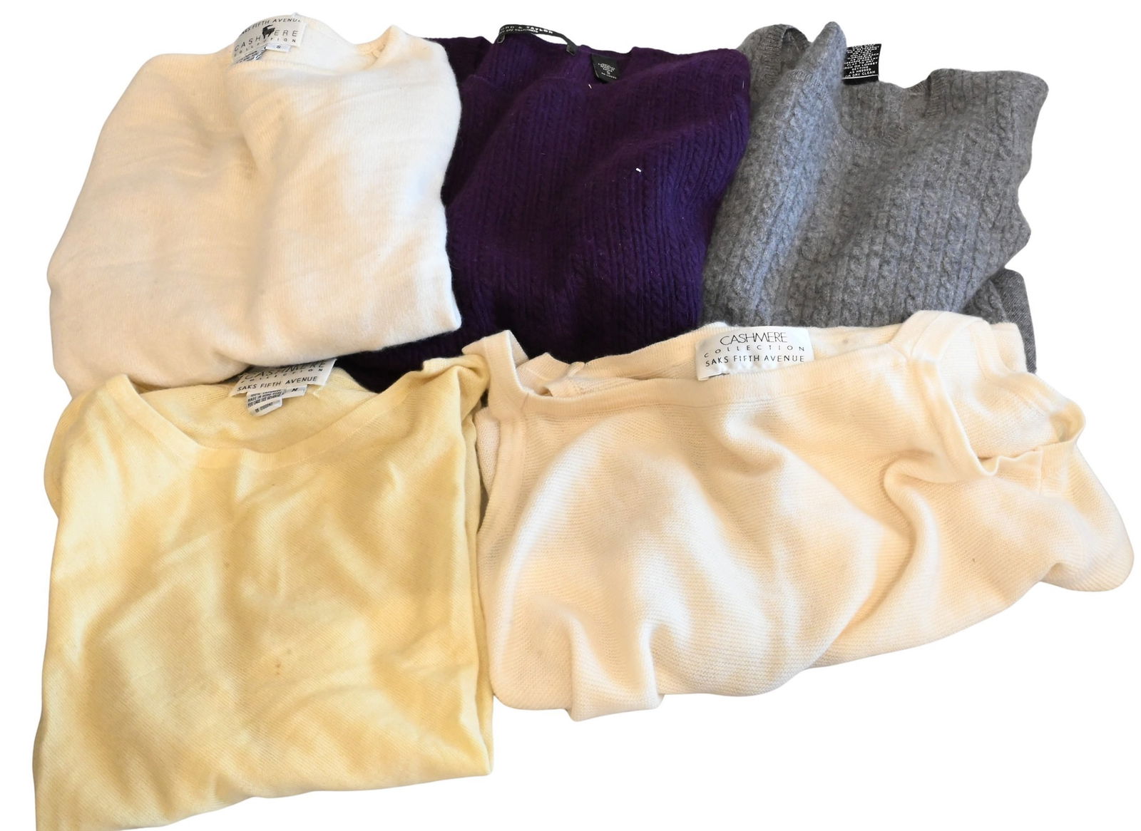 Group of Five Cashmere Women's Sweaters / Shirts (1 of 4)