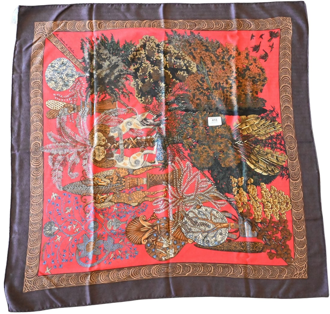 Hermes Paris "Les Legendes de l'Arbre" Cashmere and Silk Scarf (1 of 4)