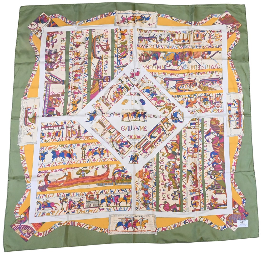 Hermes Paris "A La Gloire de Guillaume" Silk Scarf (1 of 4)