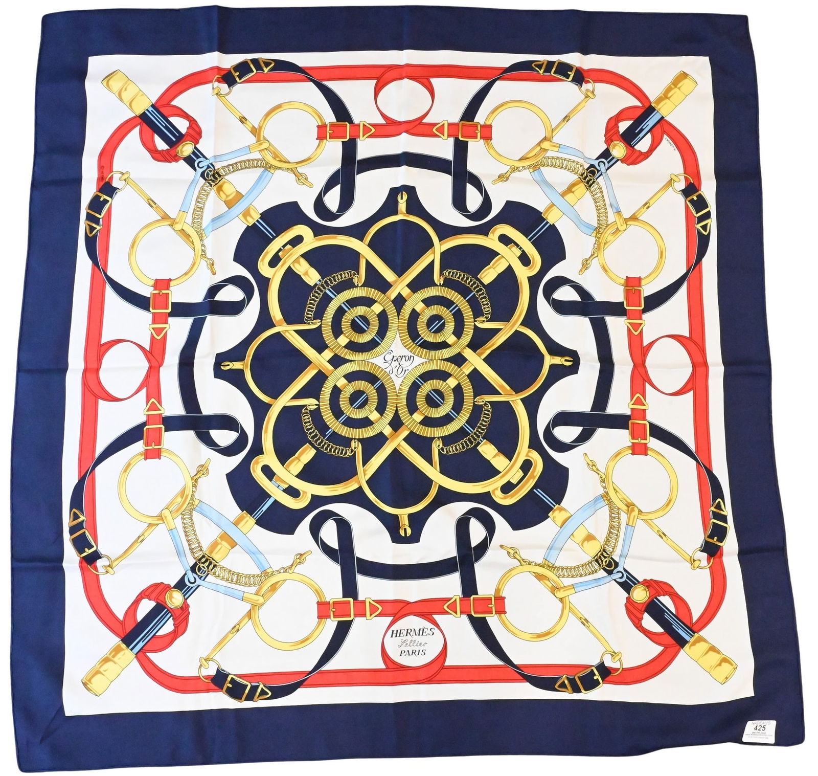 Hermes Paris "Eperon D'or" Silk Scarf (1 of 4)