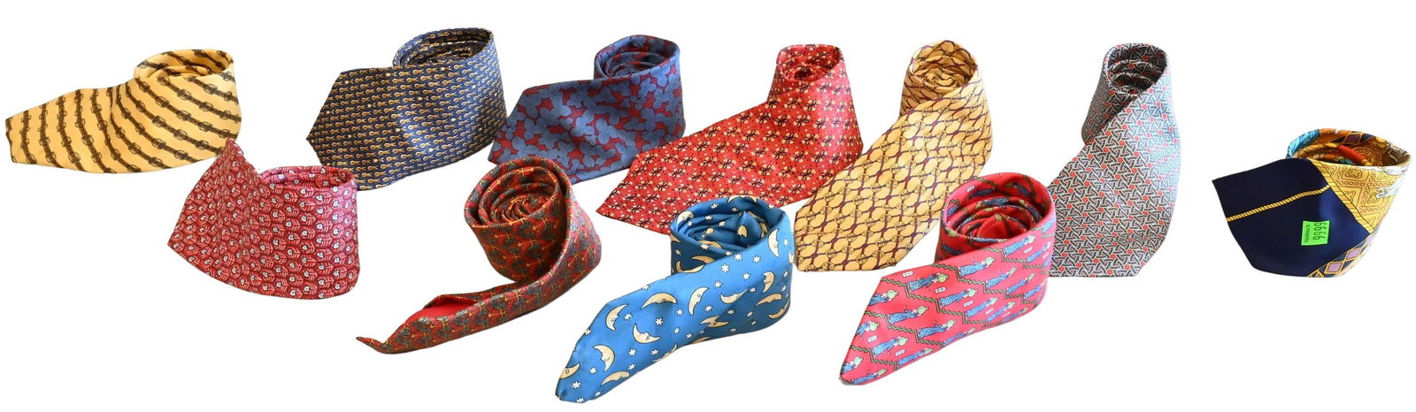 Group of 11 Hermes Paris Silk Ties (1 of 5)
