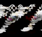 Pair of Meissen Porcelain Double Handled Snake Vases