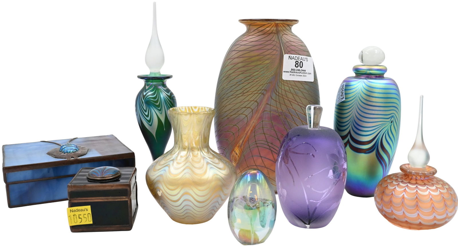 Nine Piece Studio Art Glass Group (1 of 5)