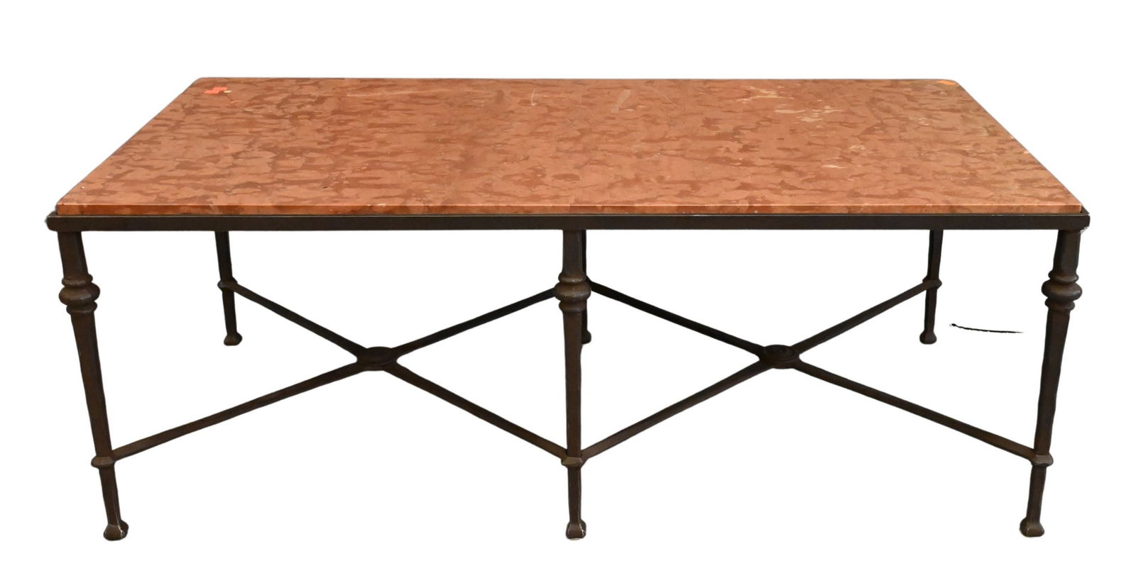 Giacometti  Style  Iron and  Marble  Top  Coffee  Table (1 of 3)