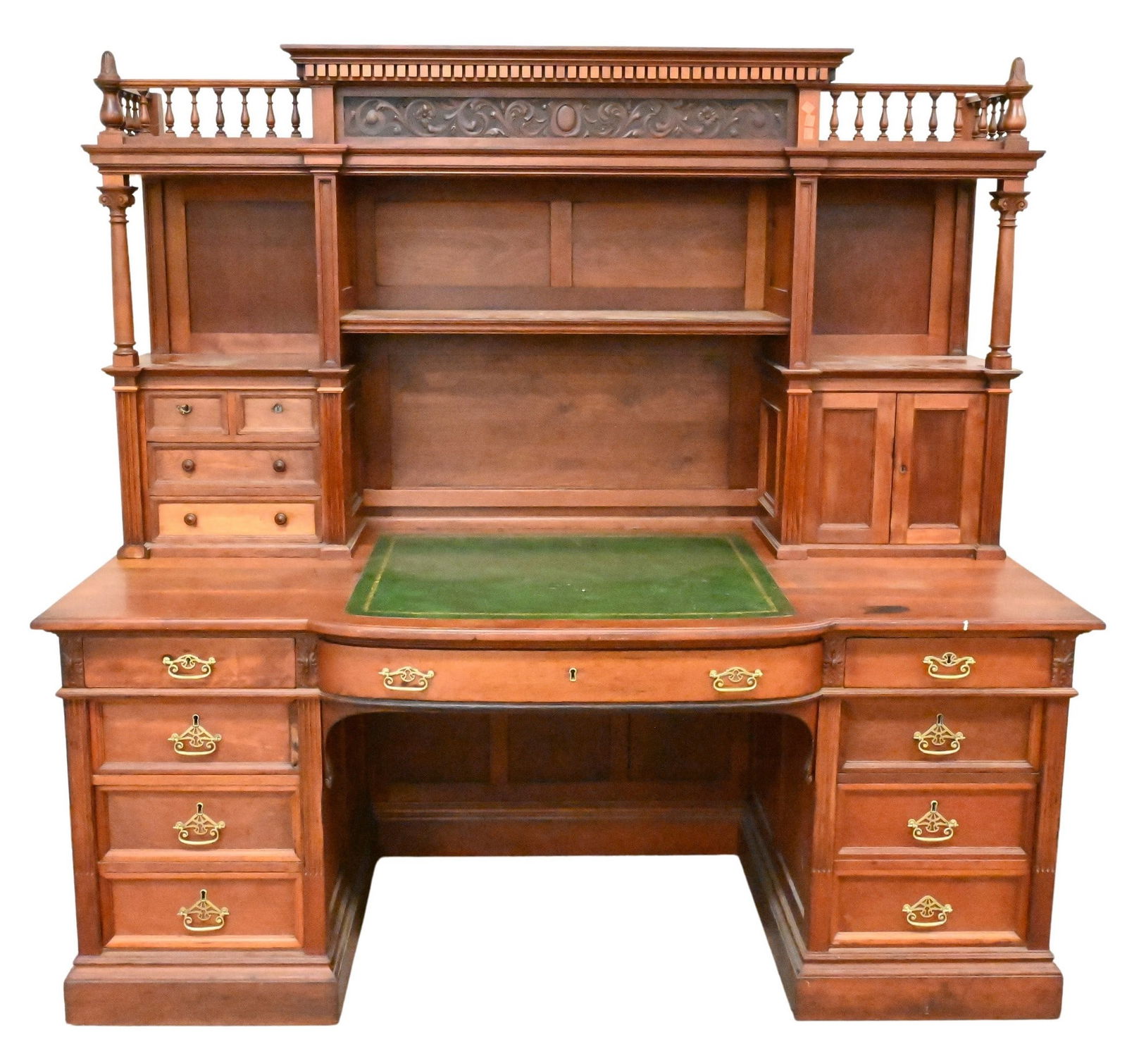 Victorian Two Part Cabinet with Gallery Top (1 of 6)