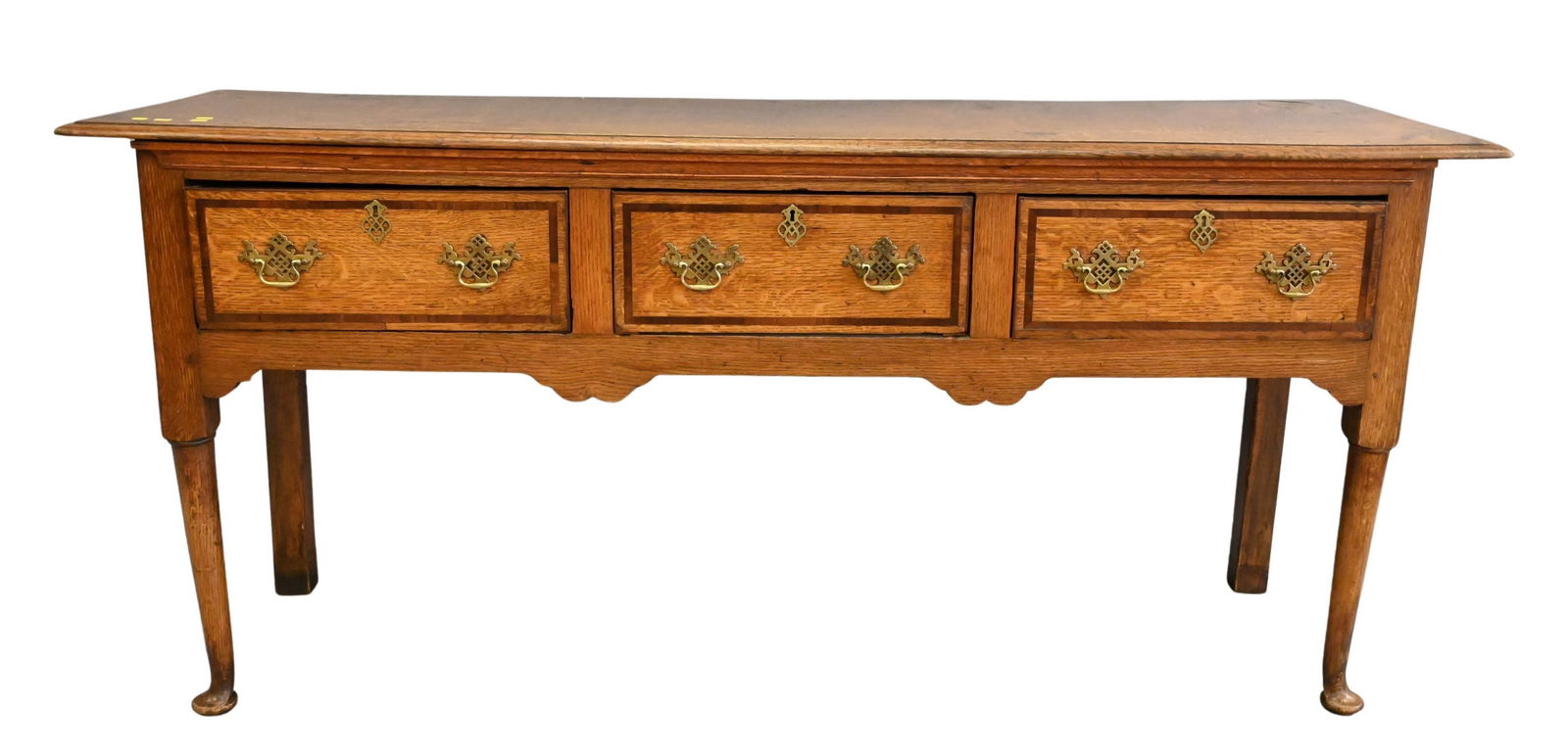 Inlaid  Queen  Anne  Style  Oak  Welch  Cupboard  Base (1 of 5)