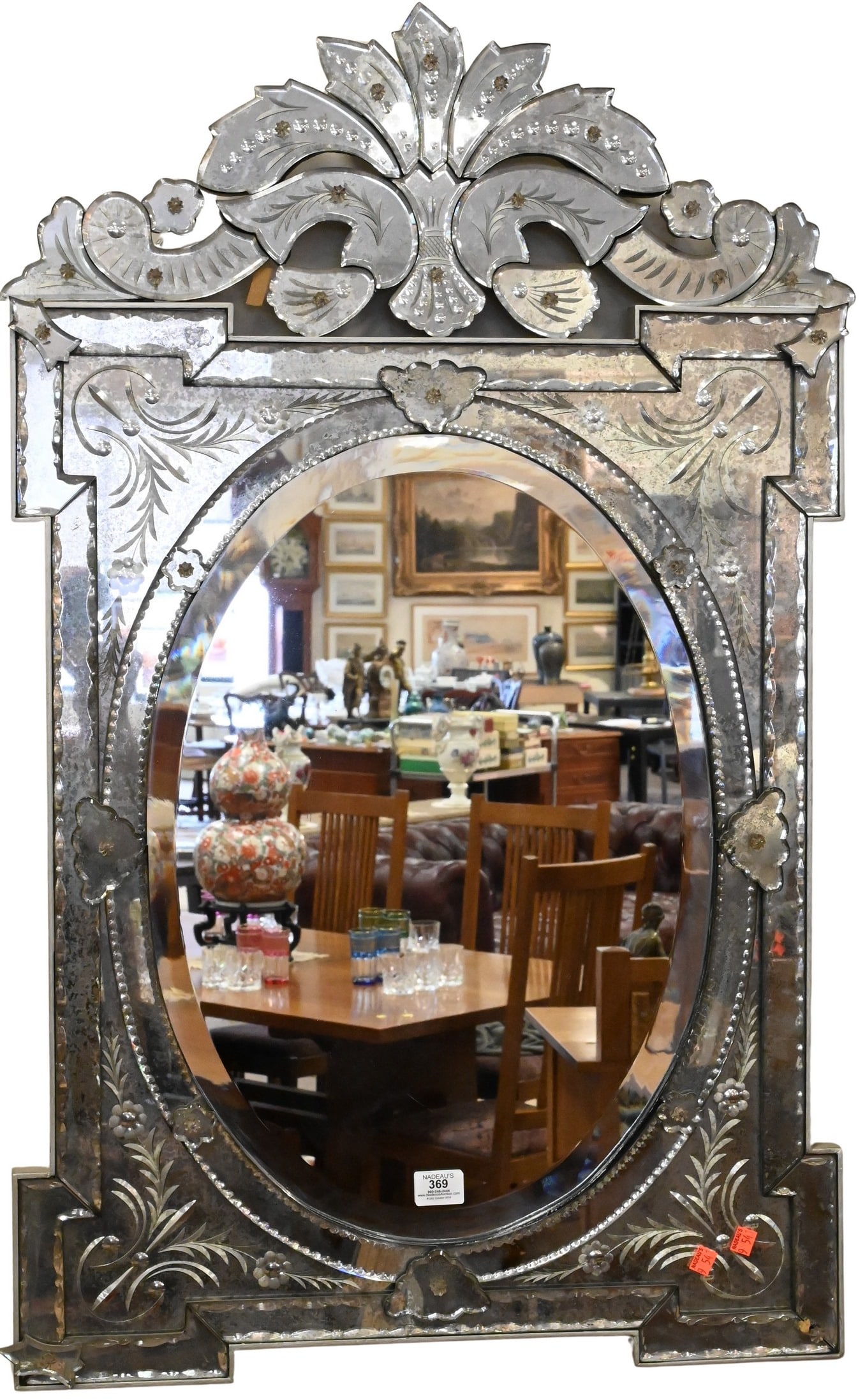Venetian Etched and Beveled Glass Mirror (1 of 4)