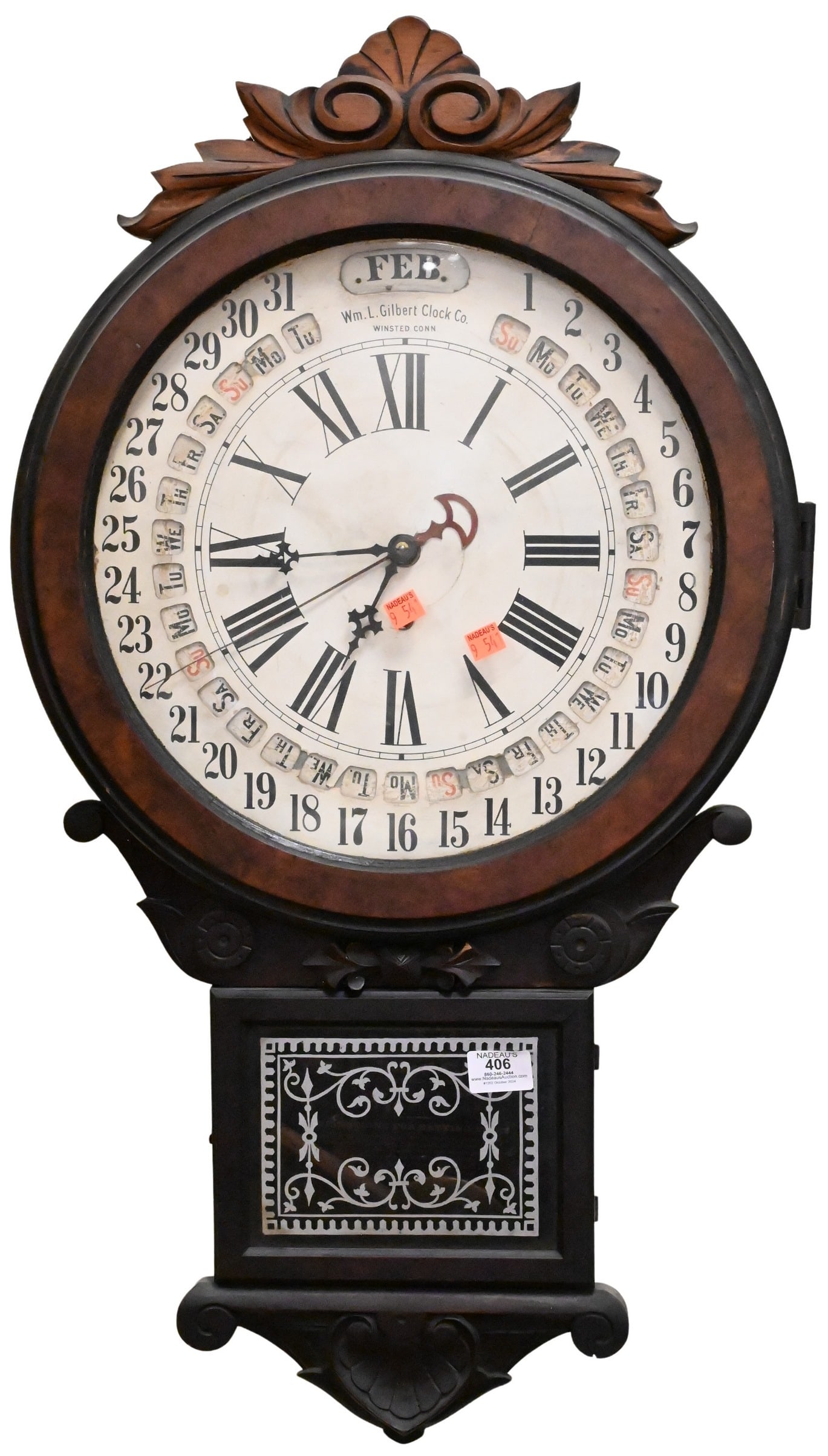William Gilbert Office Drop Calendar Clock (1 of 5)