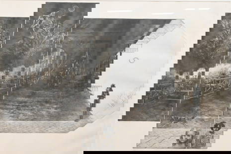 Peter Milton (American B. 1930): Peter Milton (American B. 1930) "Passage III" 1972 Engraving and ground etching edition 120/140 Signed lower right "P.Milton 1972" 25" x 37" Plate side