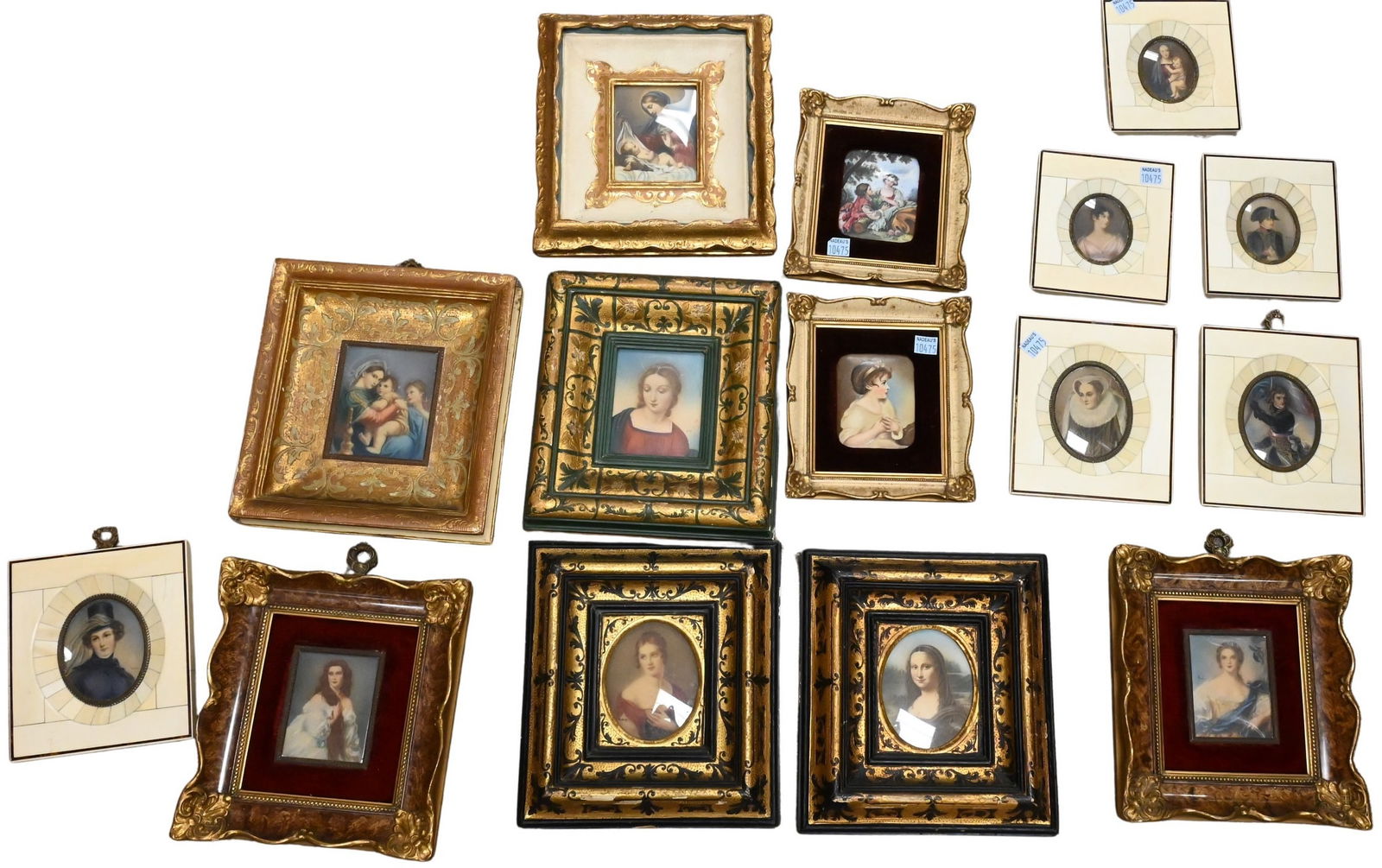 Group of  15  Miniature  Paintings  and  Porcelain  Portrait  Plaques (1 of 8)