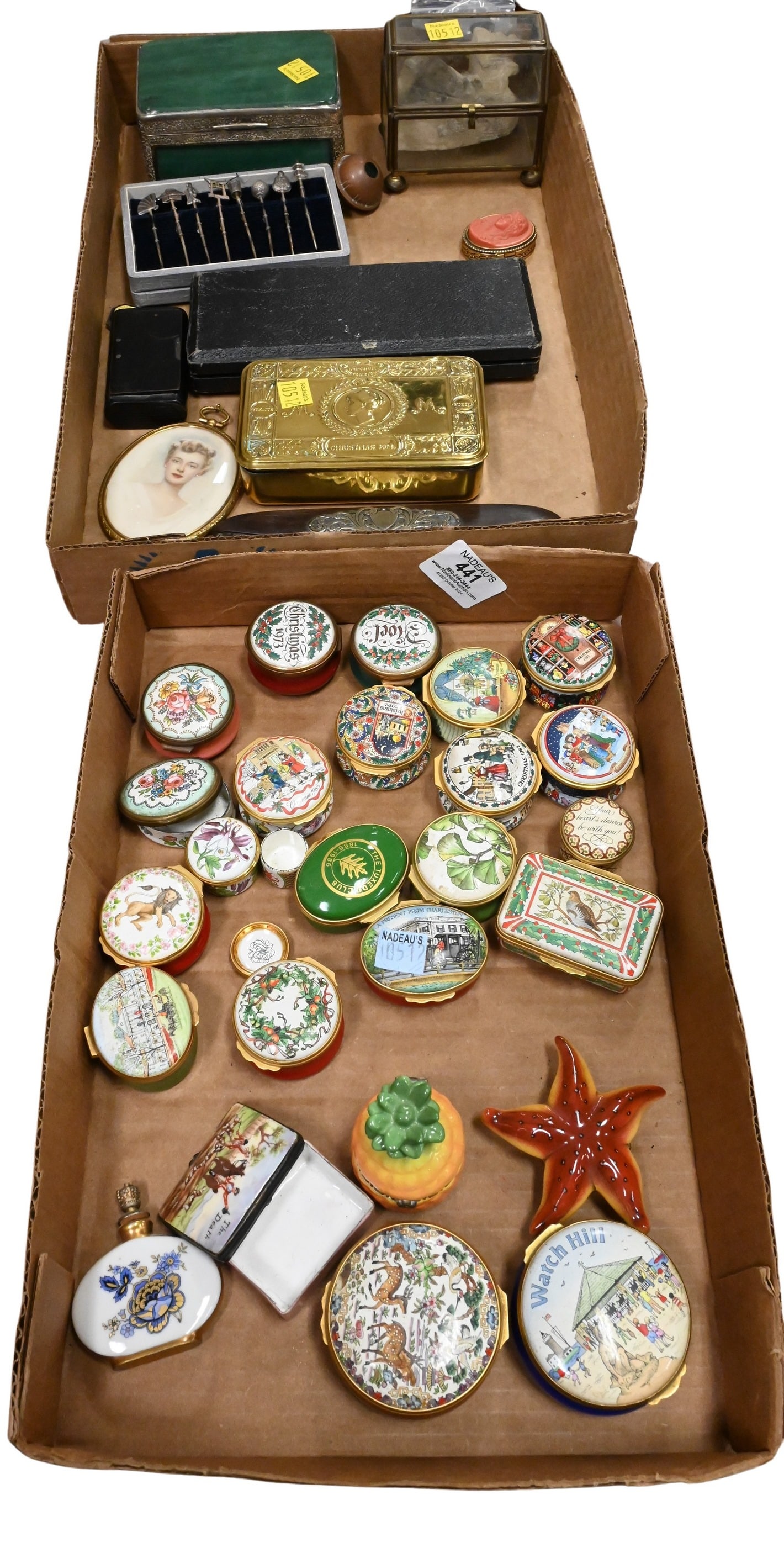 Two Box Lots of  Trinket Boxes and Silver (1 of 5)