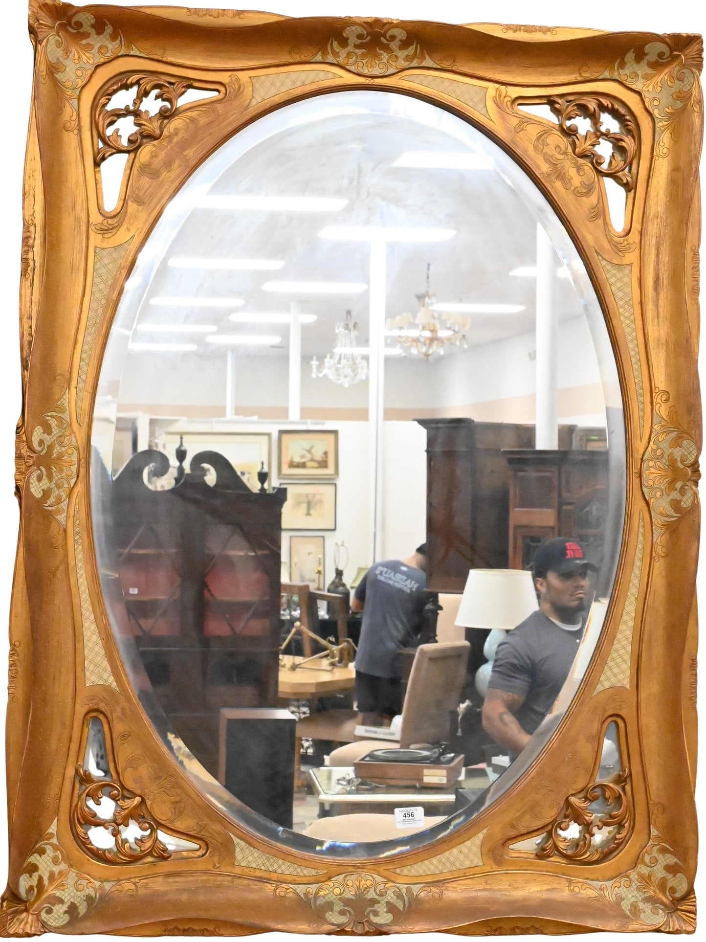 Art Deco Style Beveled Glass Gilt Mirror (1 of 4)