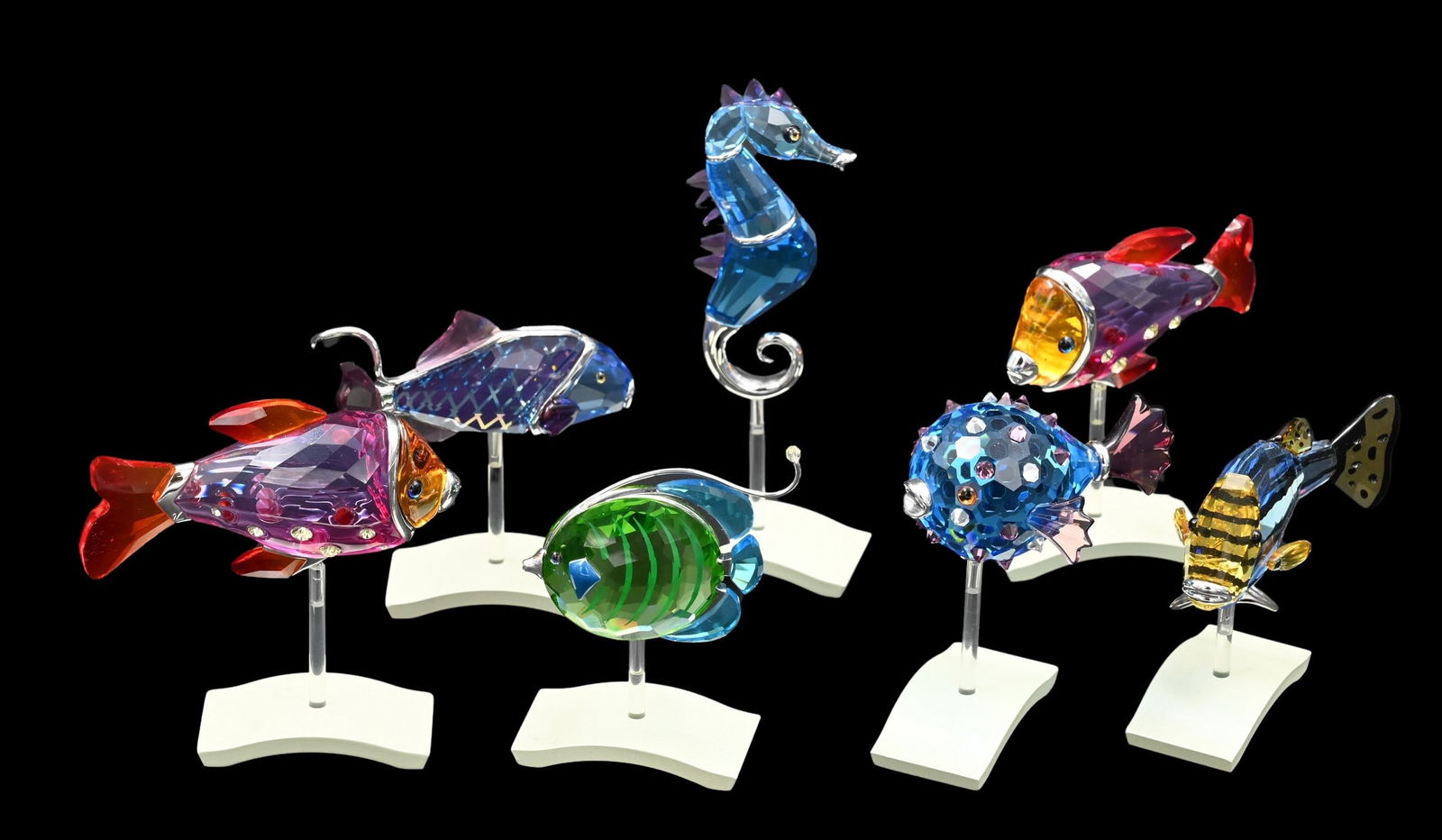 Seven Swarovski Crystal Fish from the Exotic South Sea Fish Collection (1 of 8)