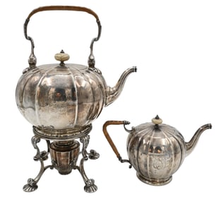 Two Piece Marcus and Company Sterling Silver Kettle and Stand