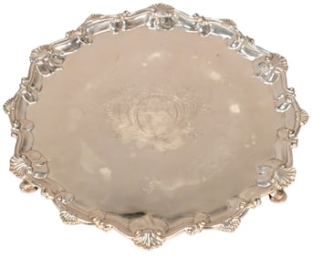 18th Century English Sterling Silver Salver