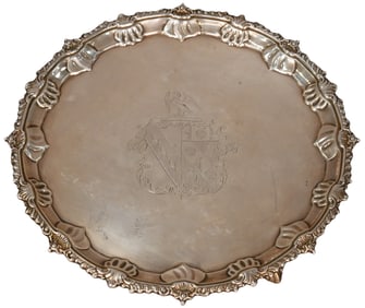 18th Century English Sterling Silver Salver