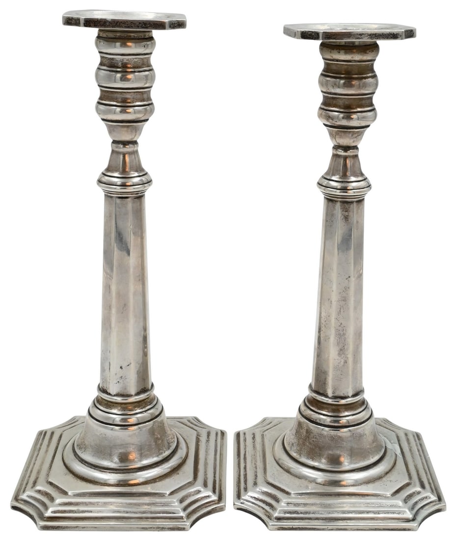 Pair of Cartier Weighted Sterling Silver Candlesticks (1 of 5)