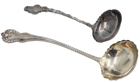 Two Large Sterling Silver Ladles