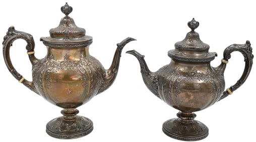 Two Piece Reed and Barton Sterling Silver Tea and Coffee Set