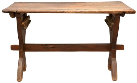 Sawbuck Table with Heavy Oak Top