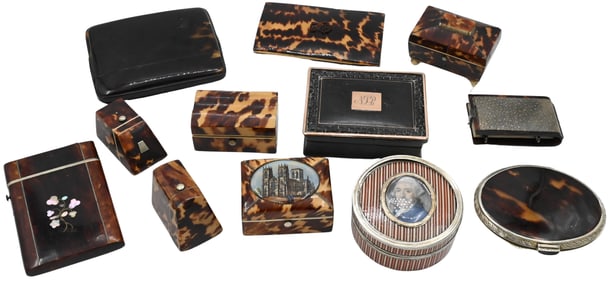 13 Piece Group of Snuff Boxes