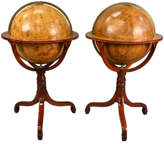 Pair of George III J and W Cary Celestial and Terrestrial Globes Published in 1800