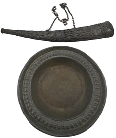 Two Piece Medieval Revival Bronze Group
