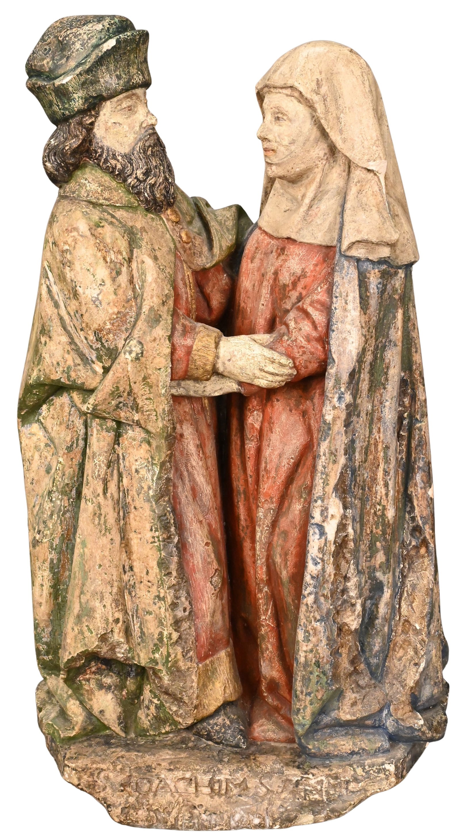 Flemish Polychrome Carving of the Meeting of St. Joachim and St. Anna (1 of 11)