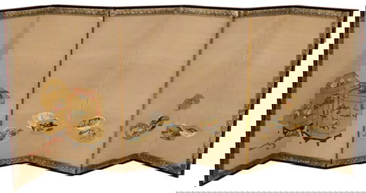 Pair of Six Panel Japanese Wall Screens