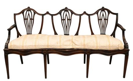 George III Mahogany Triple Chair Back Settee