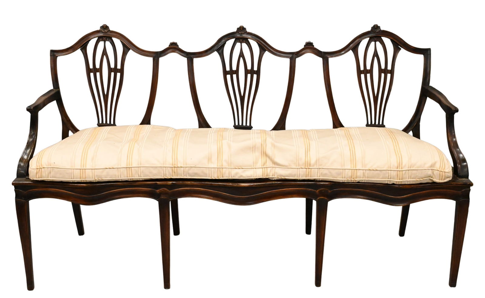 George III Mahogany Triple Chair Back Settee (1 of 6)