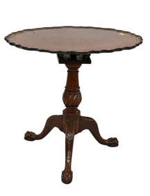 George III Mahogany Piecrust Tip and Turn Table