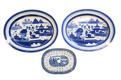 Three Chinese Export Porcelain Pieces