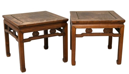 Pair of Chinese Hardwood Low Tables