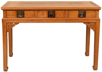 Chinese Hardwood Table with Three Drawers