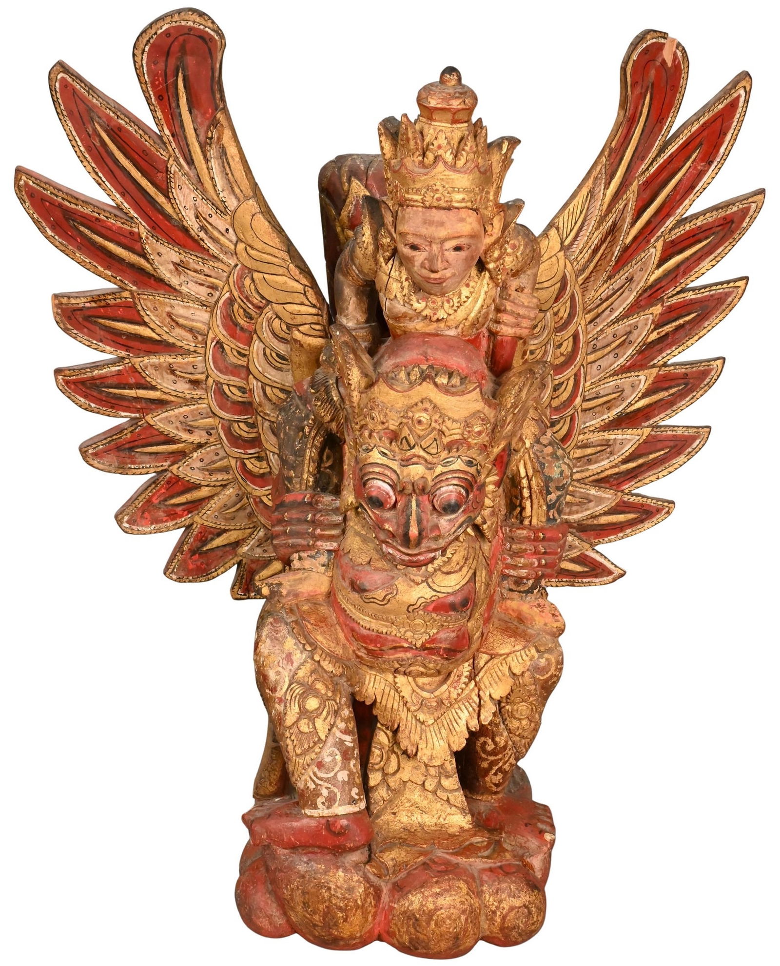 Indonesian Polychrome Garuda Carving (1 of 8)