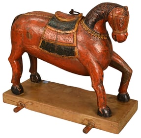 Indian Polychrome Temple Horse