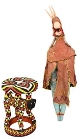 Two Piece African Beaded Grouping