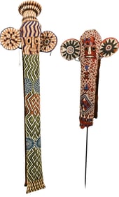 Two African Bamileke Elephant Masks