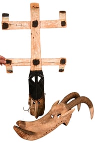 Two carved African Masks