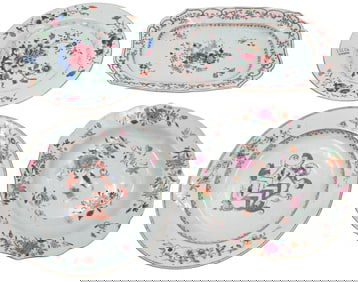 Four Piece Chinese Porcelain Famille Rose and Armorial Group